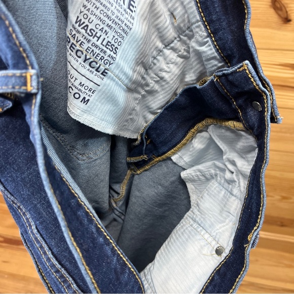 Gap Vintage Slim High Rise Jeans 34 18R Dark Indigo Stretch Denim Raw Hem - Picture 15 of 15